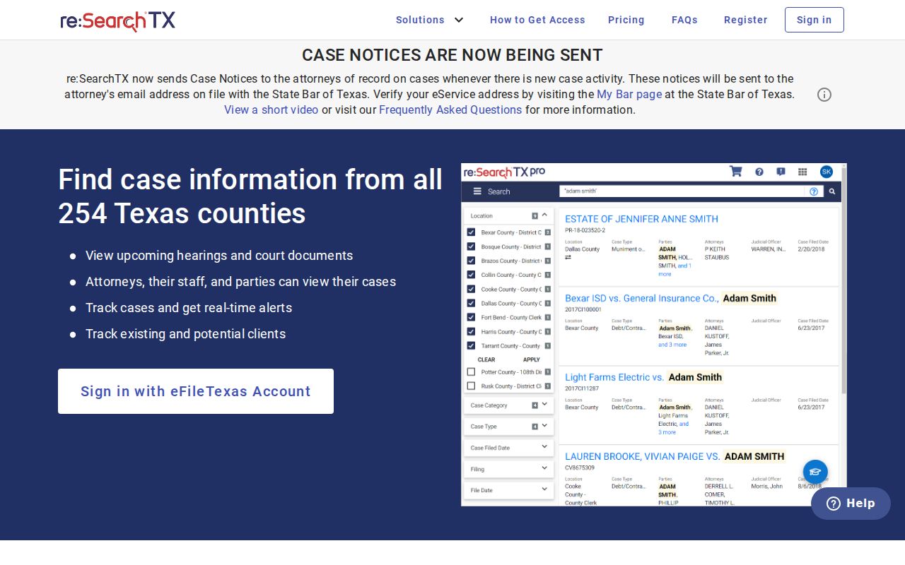 Borden County civil docket re SearchTX portal